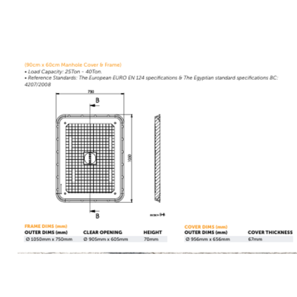 Rectangular Cover 90 x 60 cm (RC900-600-C250)
